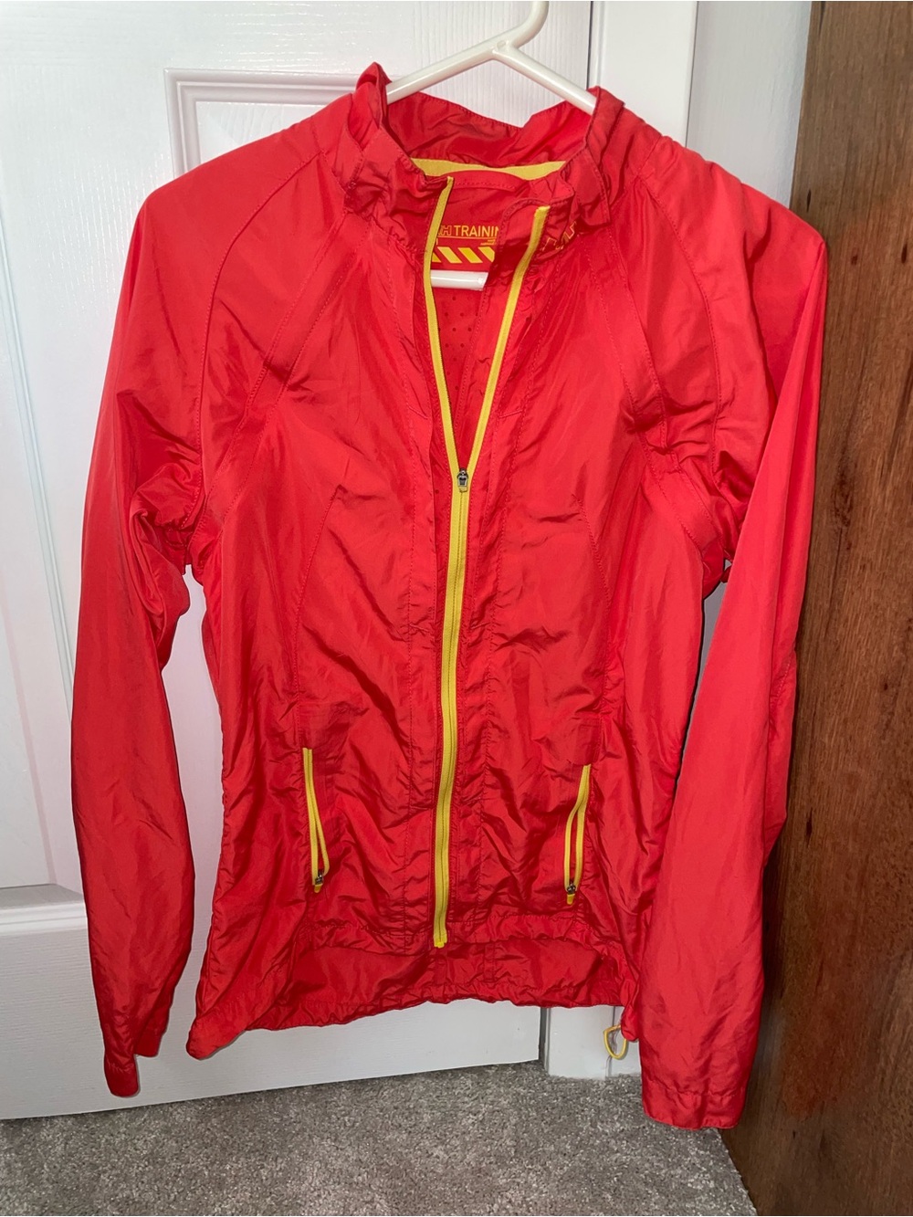 Helly Hansen Red Utility Jacket with Yellow Zippers